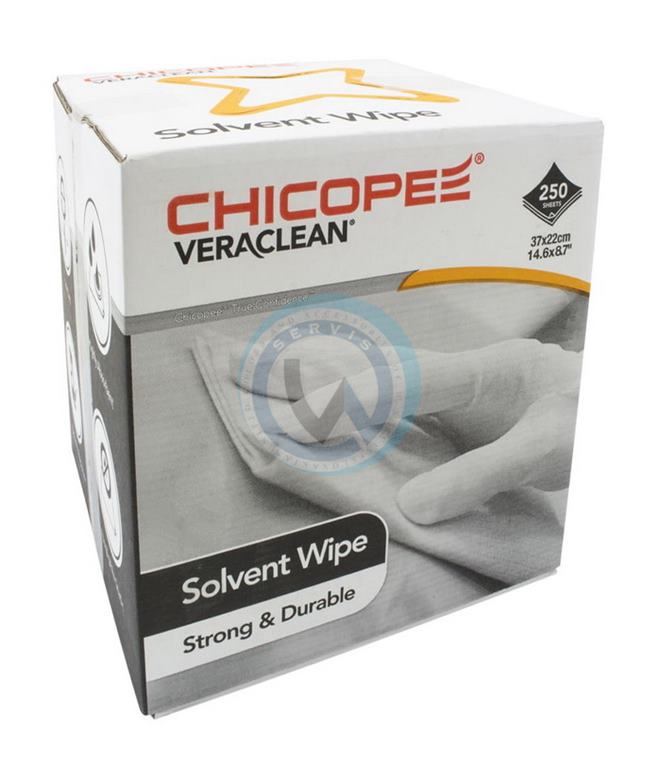Utierka na čistenie oleja s rospúšťadlom Chicopee Veracle. Solv. I-Solve 37x22cm. krabica/250ks